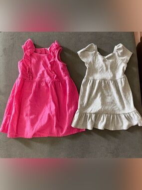 Girls Pink and Light Gray Dresses